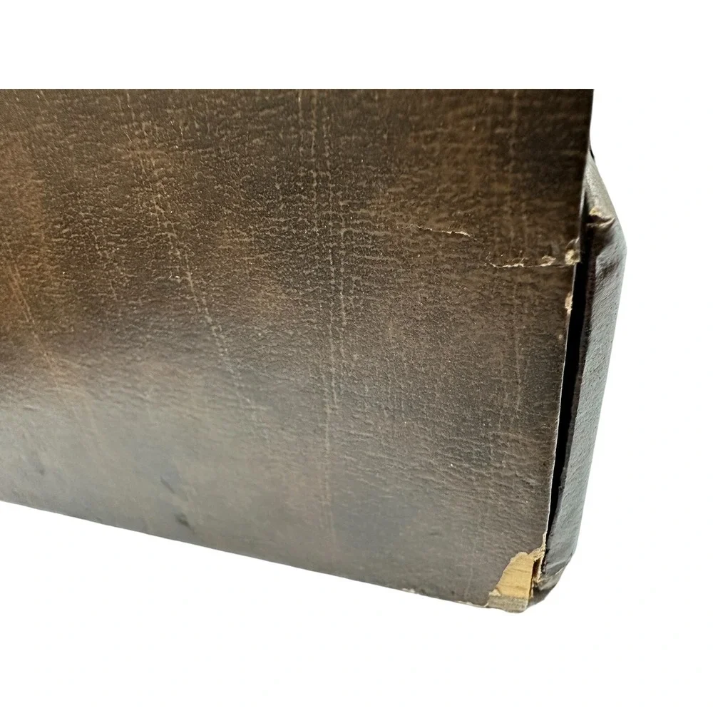 Vintage Leather‎ Covered Wooden Jewelry / Trinket Box [No Key]